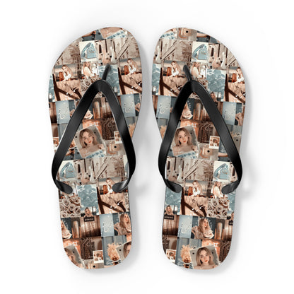 Sabrina Carpenter Peachy Princess Collage Flip Flops