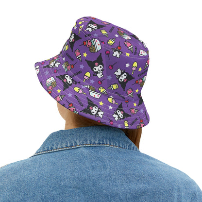 Kuromi Ice Cream Sundae Pattern Bucket Hat