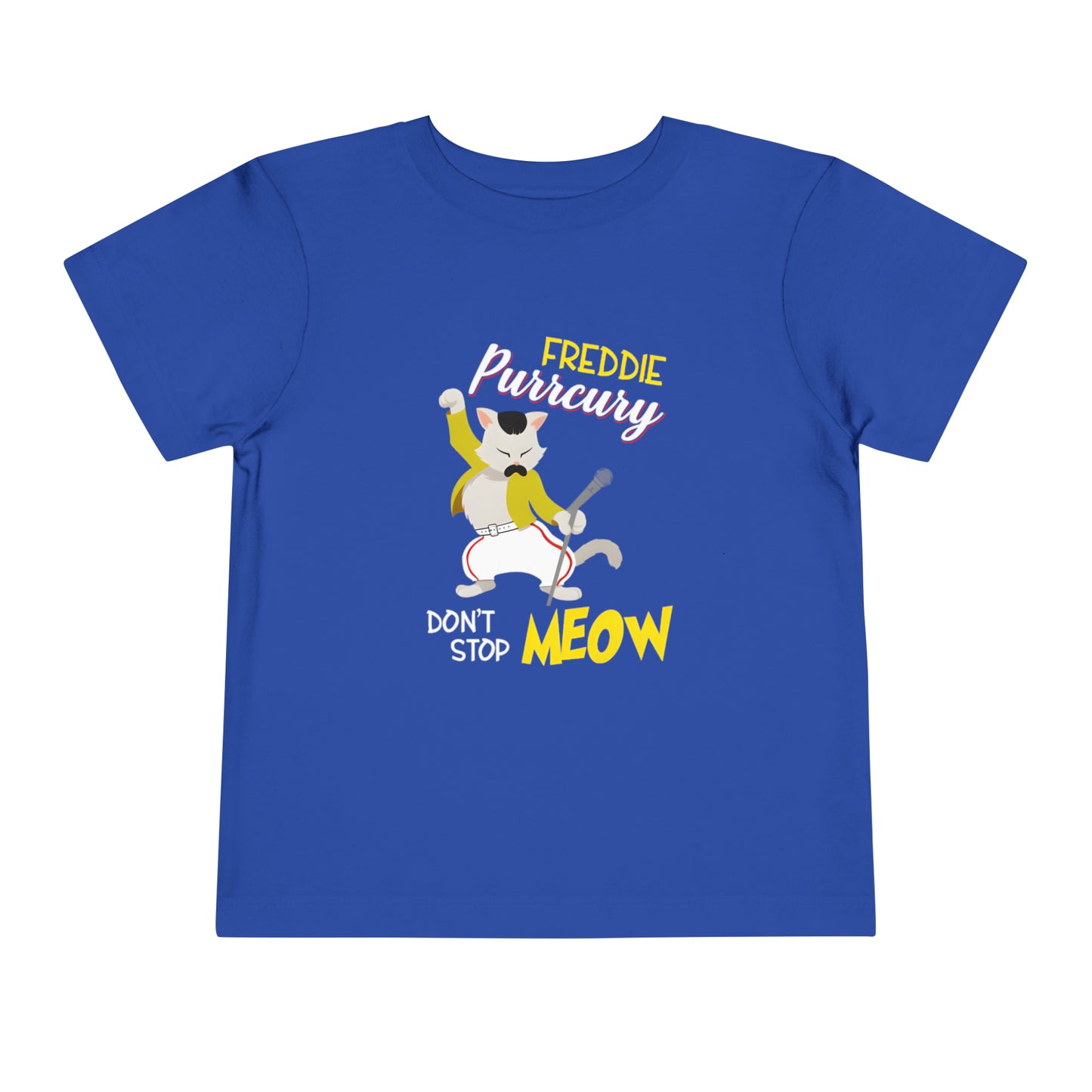 Queen Don't Stop Meow Freddie Purrcury Toddler Short Sleeve Tee