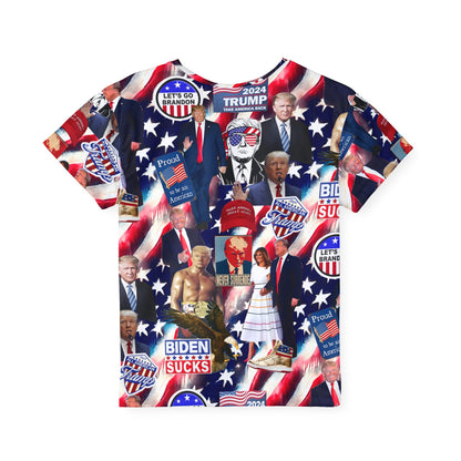 Donald Trump 2024 MAGA Montage Kids Sports Jersey