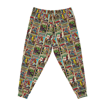 Marvel Comic Book Cover Collage Athletic Jogger Sweatpants