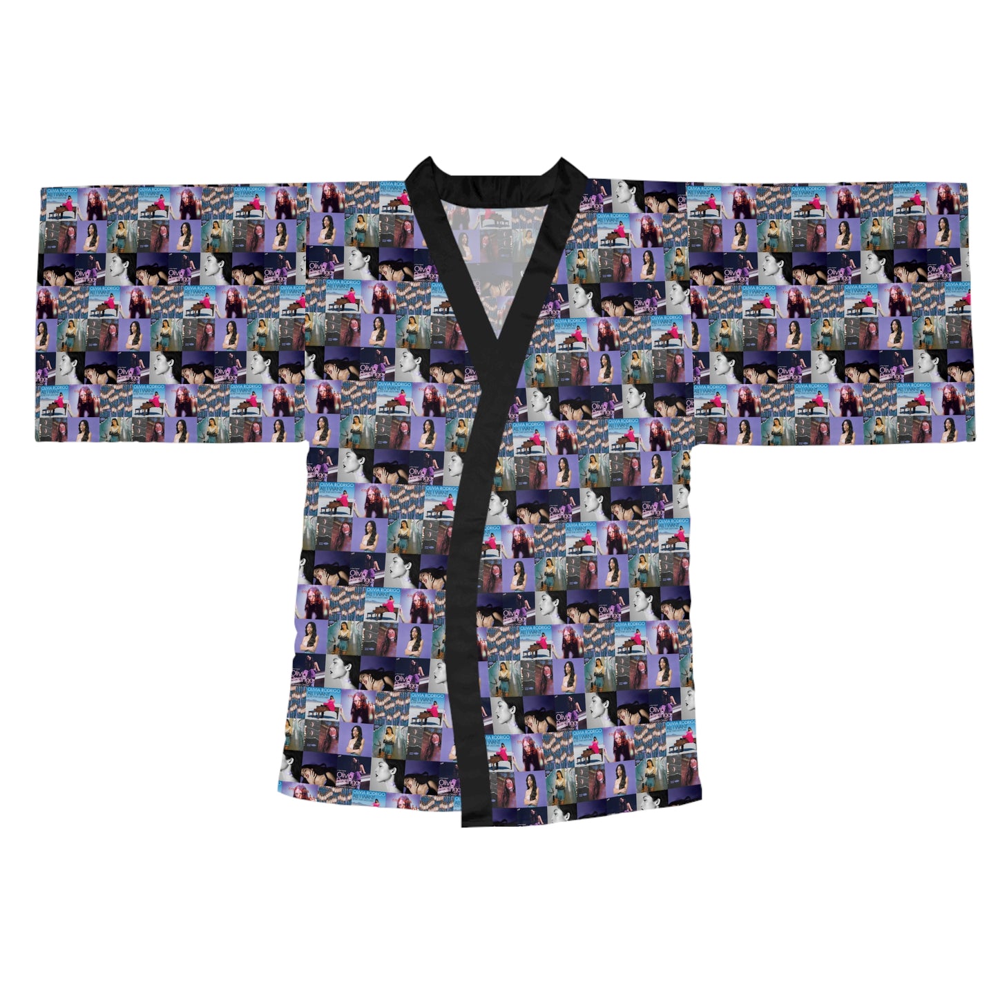 Olivia Rodrigo Album Cover Art Collage Long Sleeve Kimono Robe