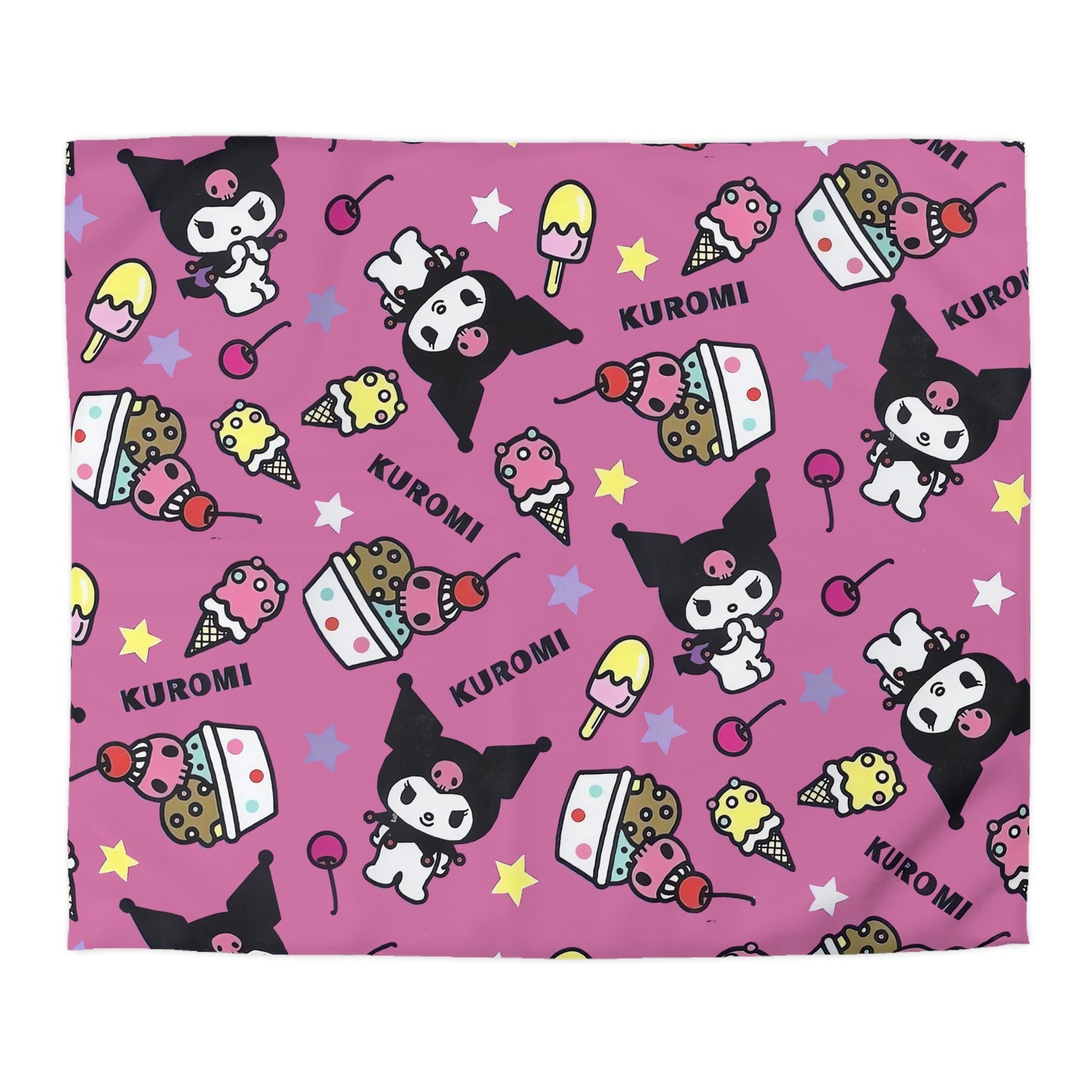 Kuromi Ice Cream Sundae Pattern Microfiber Duvet Cover