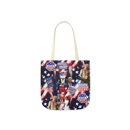 Donald Trump 2024 MAGA Montage Polyester Canvas Tote Bag