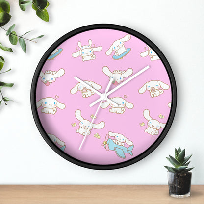 Cinnamoroll Playing Around Pattern Wall Clock