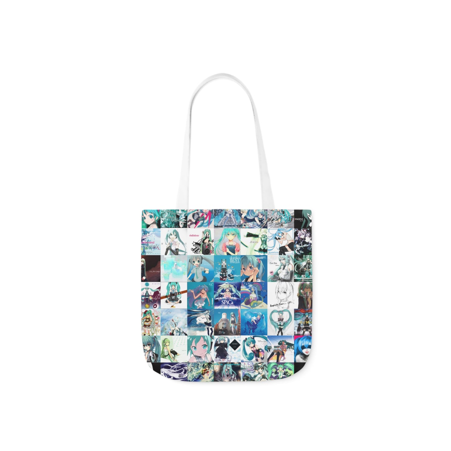 Hatsune Miku Album Cover Collage Polyester Canvas Tote Bag