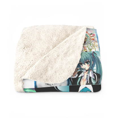 Hatsune Miku Album Cover Collage Sherpa Fleece Blanket