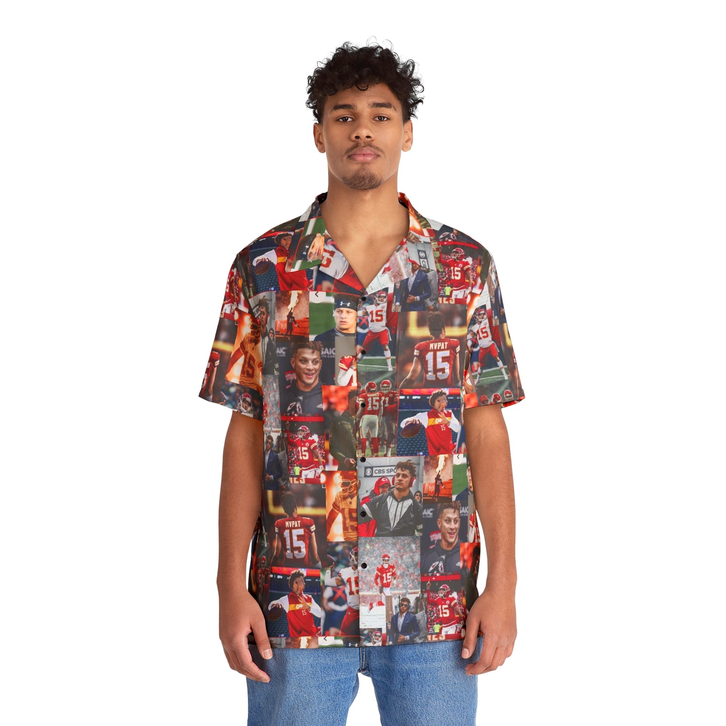 Patrick Mahomes Chiefs MVPAT Photo Collage Men's Hawaiian Shirt