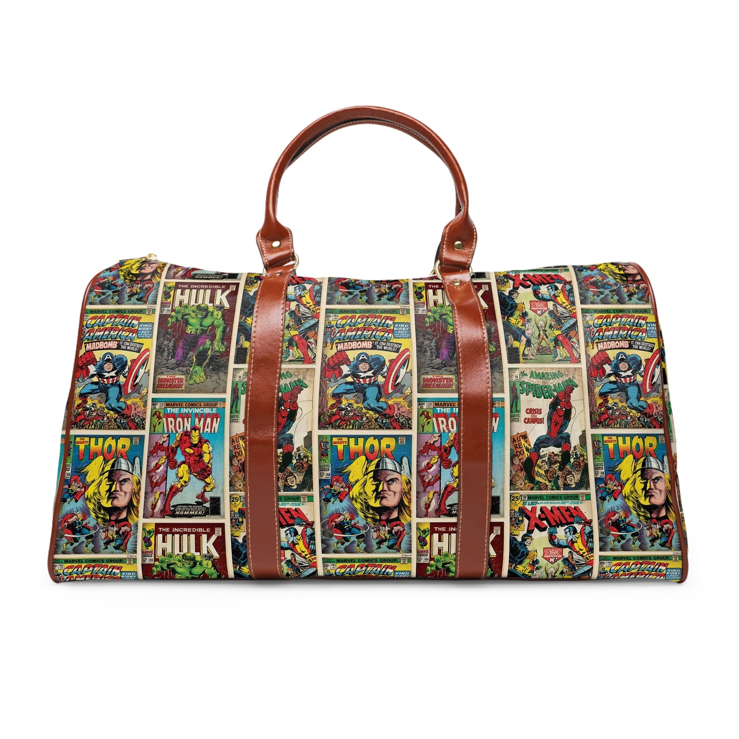 Marvel Comic Book Cover Collage Waterproof Travel Bag