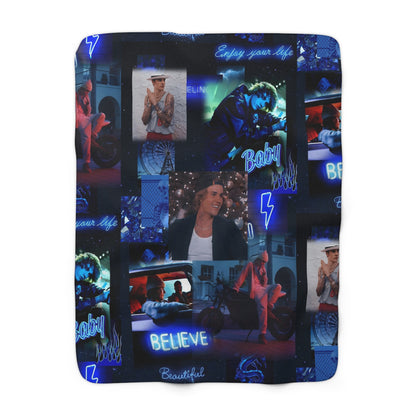 Justin Bieber Enjoy Your Life Collage Sherpa Fleece Blanket