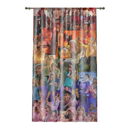 Taylor Swift Rainbow Photo Collage Window Curtain