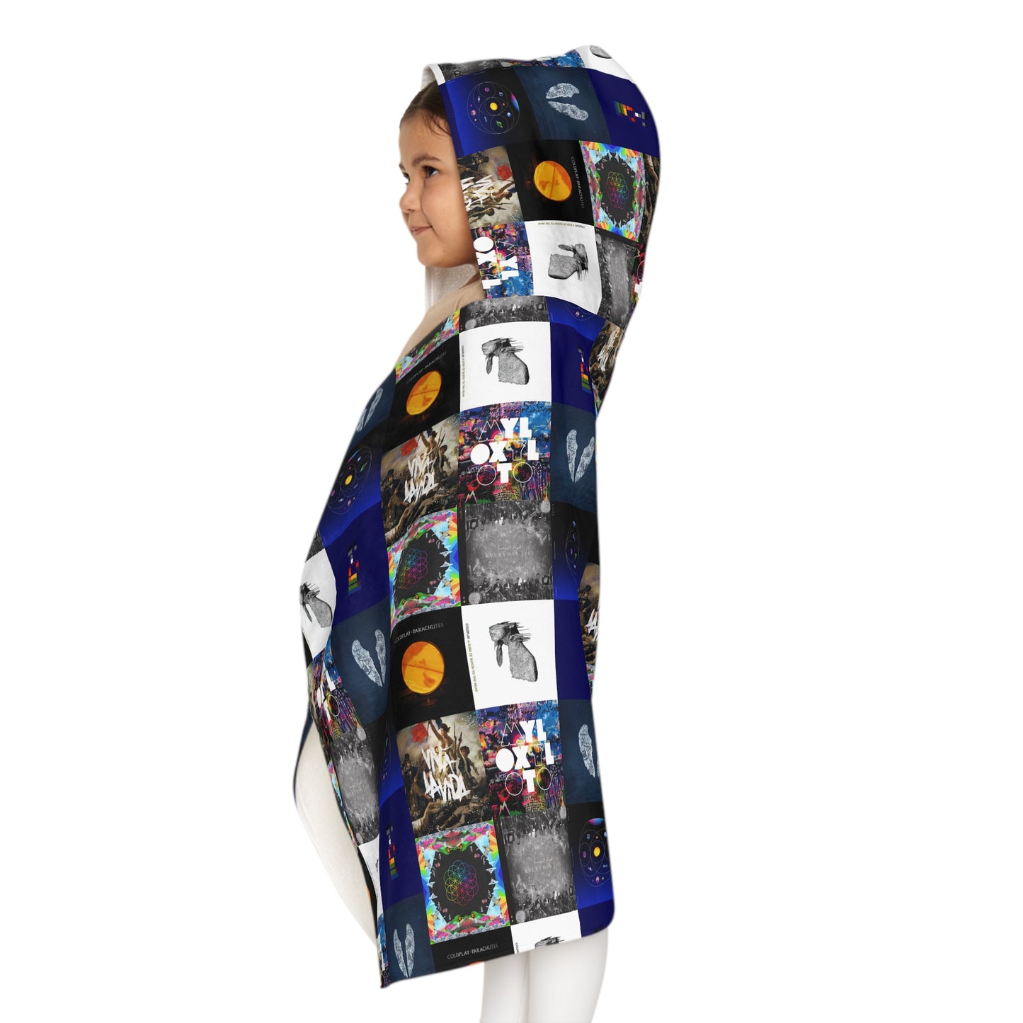 Colplay Album Cover Collage Youth Hooded Towel