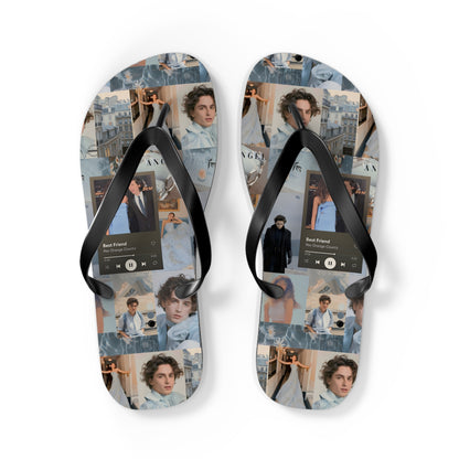 Timothee Chalamet And Zendaya Best Friend Collage Flip Flops