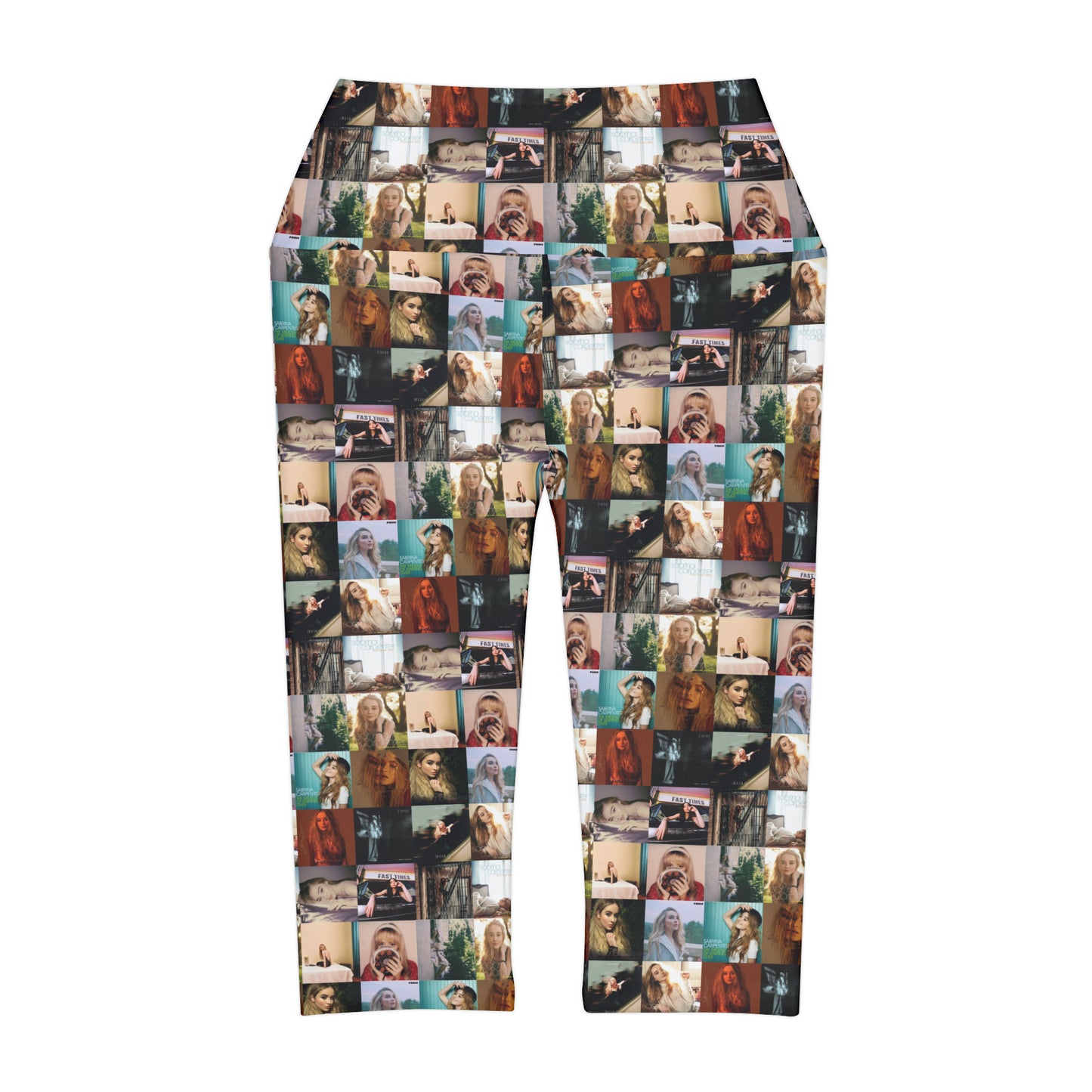 Sabrina Carpenter Album Cover Collage Yoga Capri Leggings