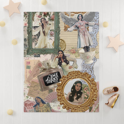 Lana Del Rey Victorian Collage Soft Fleece Baby Blanket