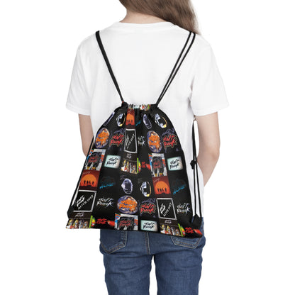 Daft Punk Album Cover Art Collage Outdoor Drawstring Bag