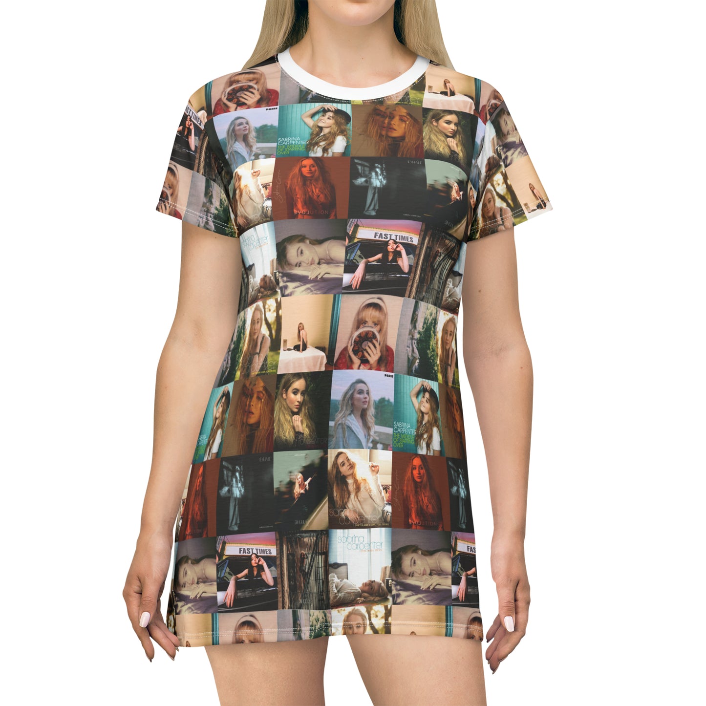 Sabrina Carpenter Album Cover Collage T-Shirt Dress