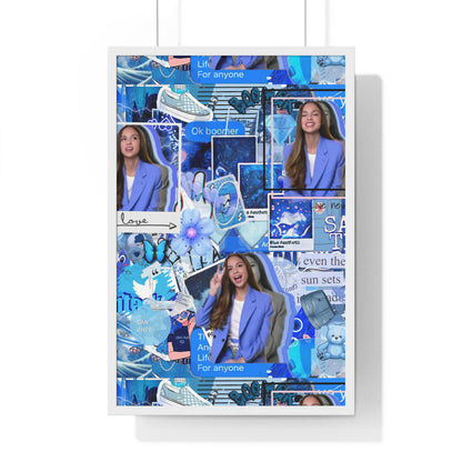 Olivia Rodrigo Blue Aesthetic Collage Framed Print