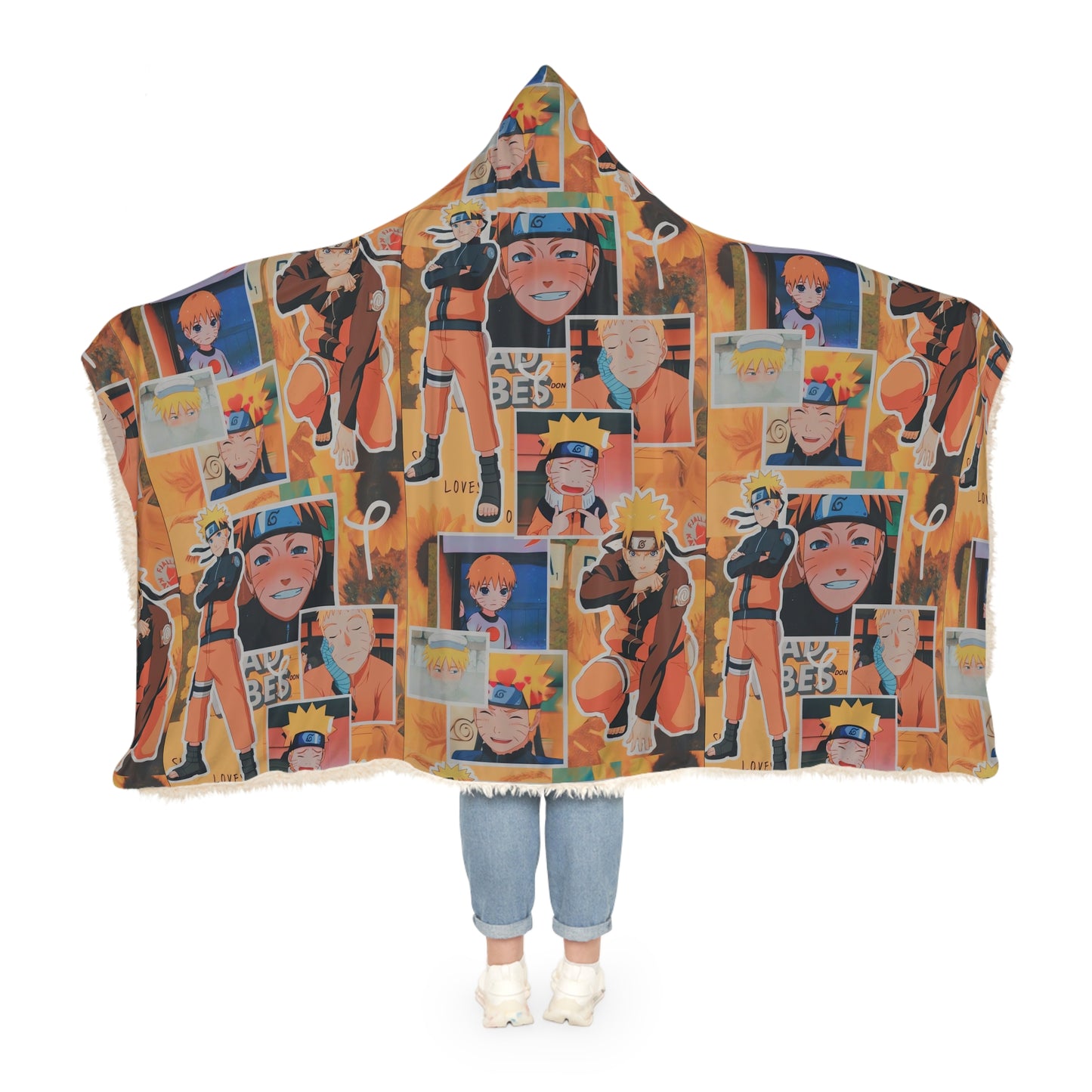 Naruto Uzumaki Sunflower Blaze Collage Snuggle Blanket