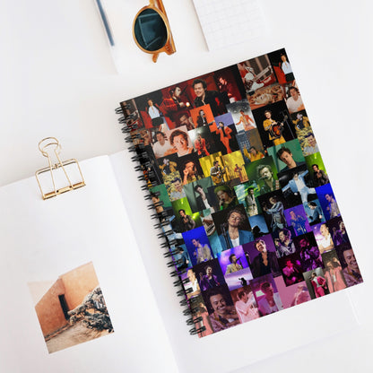 Harry Styles Rainbow Photo Collage Ruled Line Spiral Notebook