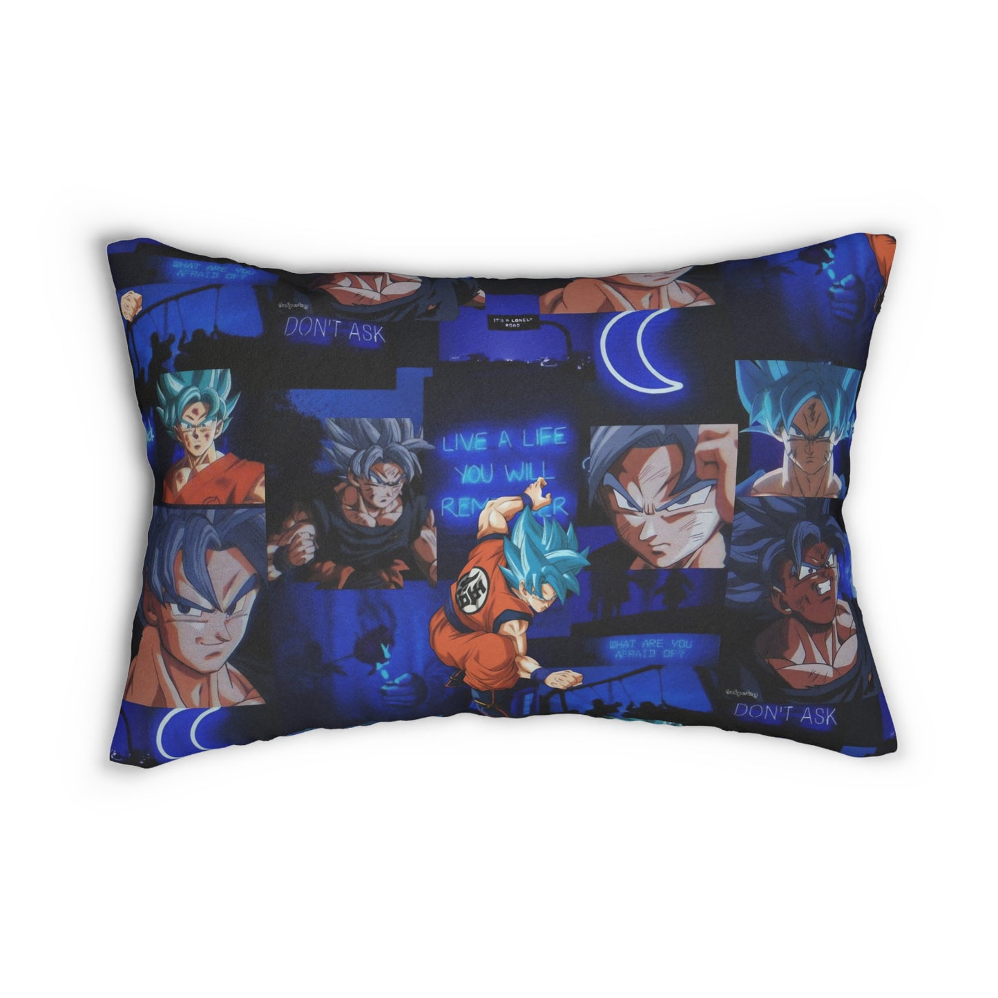 Dragon Ball Z Saiyan Moonlight Collage Spun Polyester Lumbar Pillow
