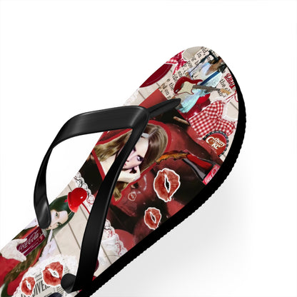 Lana Del Rey Cherry Coke Collage Flip Flops