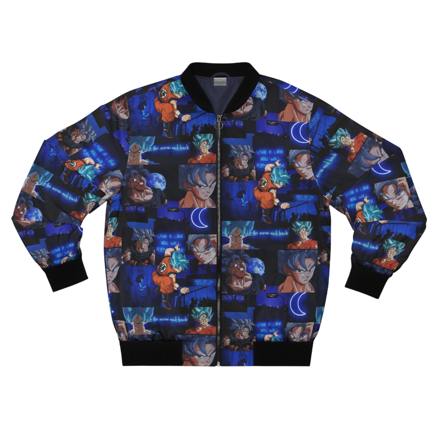 Dragon Ball Z Saiyan Moonlight Collage Men's Bomber Jacket