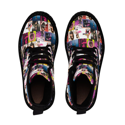 Miley Cyrus Album Cover Collage Women's Canvas Boots