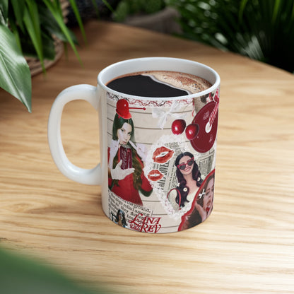 Lana Del Rey Cherry Coke Collage White Ceramic Mug