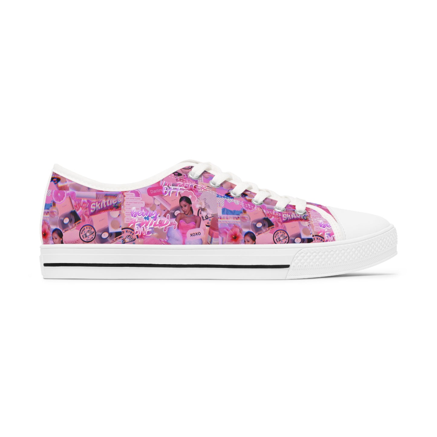 Ariana Grande Purple Vibes Collage Women's Low Top Sneakers