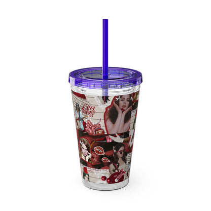 Lana Del Rey Cherry Coke Collage Sunsplash Tumbler with Straw