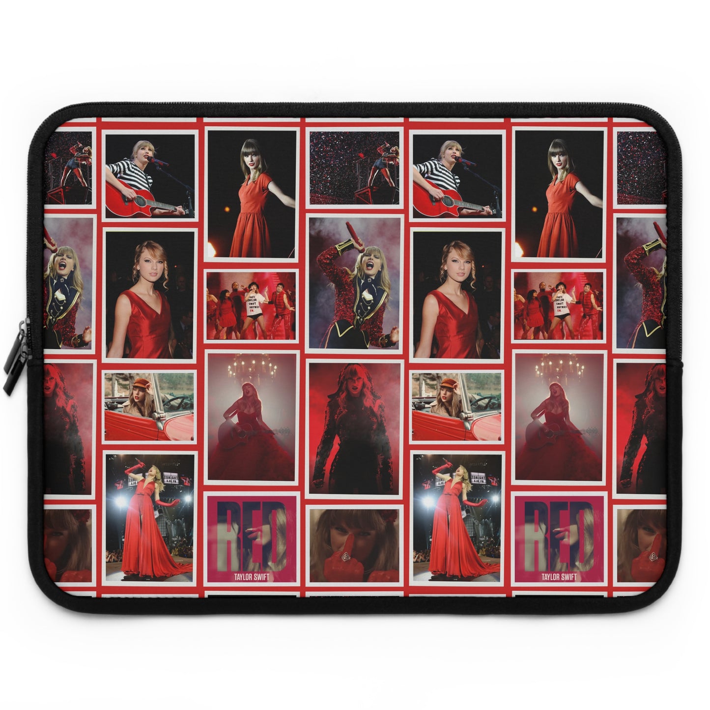 Taylor Swift Red Era Collage Laptop Sleeve