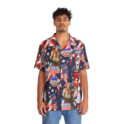 Donald Trump 2024 MAGA Montage Men's Hawaiian Shirt