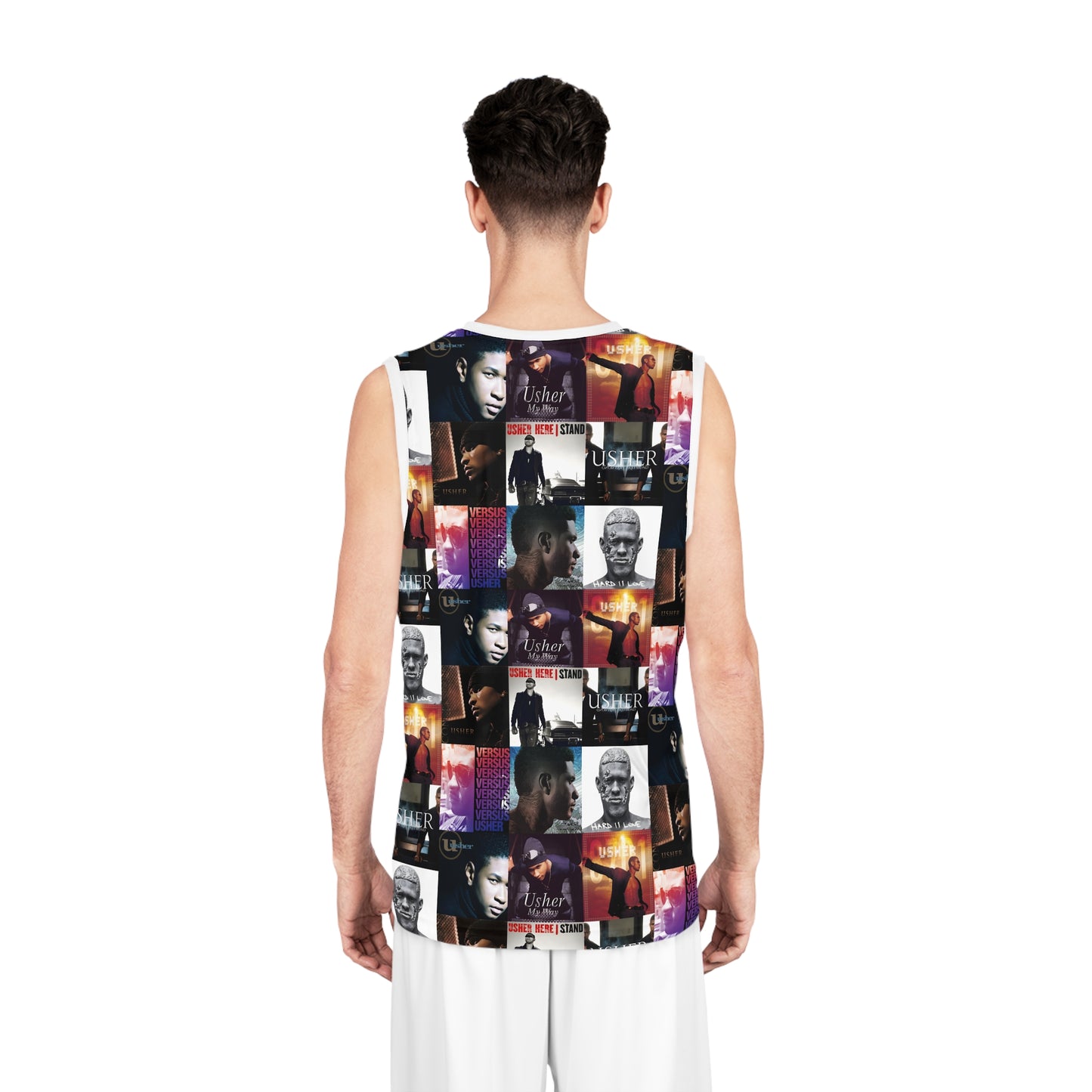 Usher Album Cover Art Mosaic Basketball Jersey