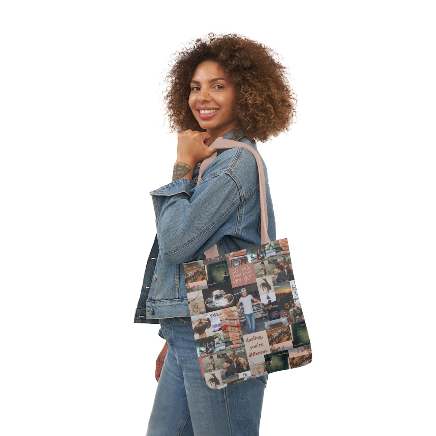 Morgan Wallen Darling You're Different Collage Polyester Canvas Tote Bag