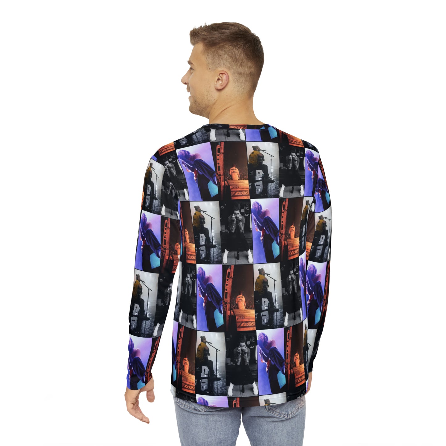 Post Malone On Tour Collage Men's Long Sleeve Tee Shirt