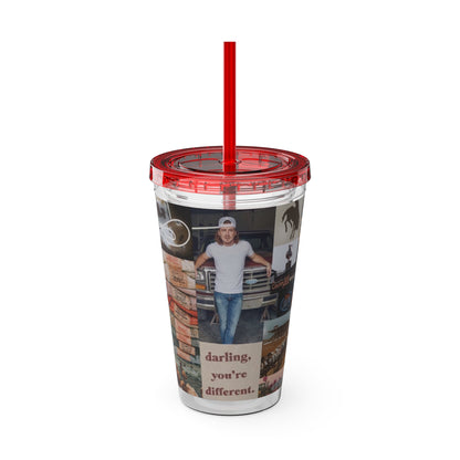 Morgan Wallen Darling You're Different Collage Sunsplash Tumbler with Straw