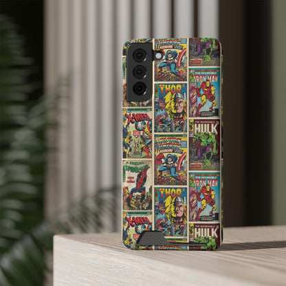 Marvel Comic Book Cover Collage Phone Case With Card Holder