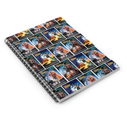 Back To The Future Movie Posters Collage Ruled Line Spiral Notebook