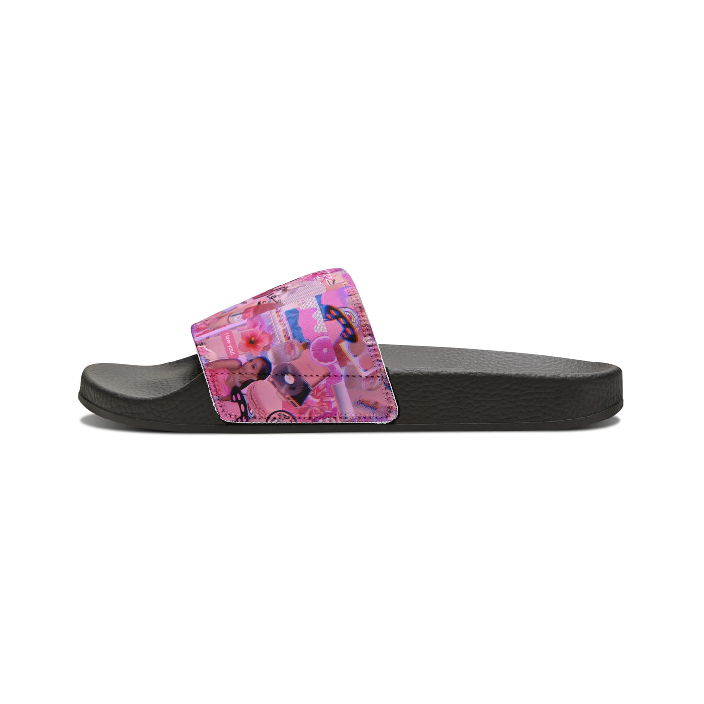 Ariana Grande Purple Vibes Collage Youth Slide Sandals