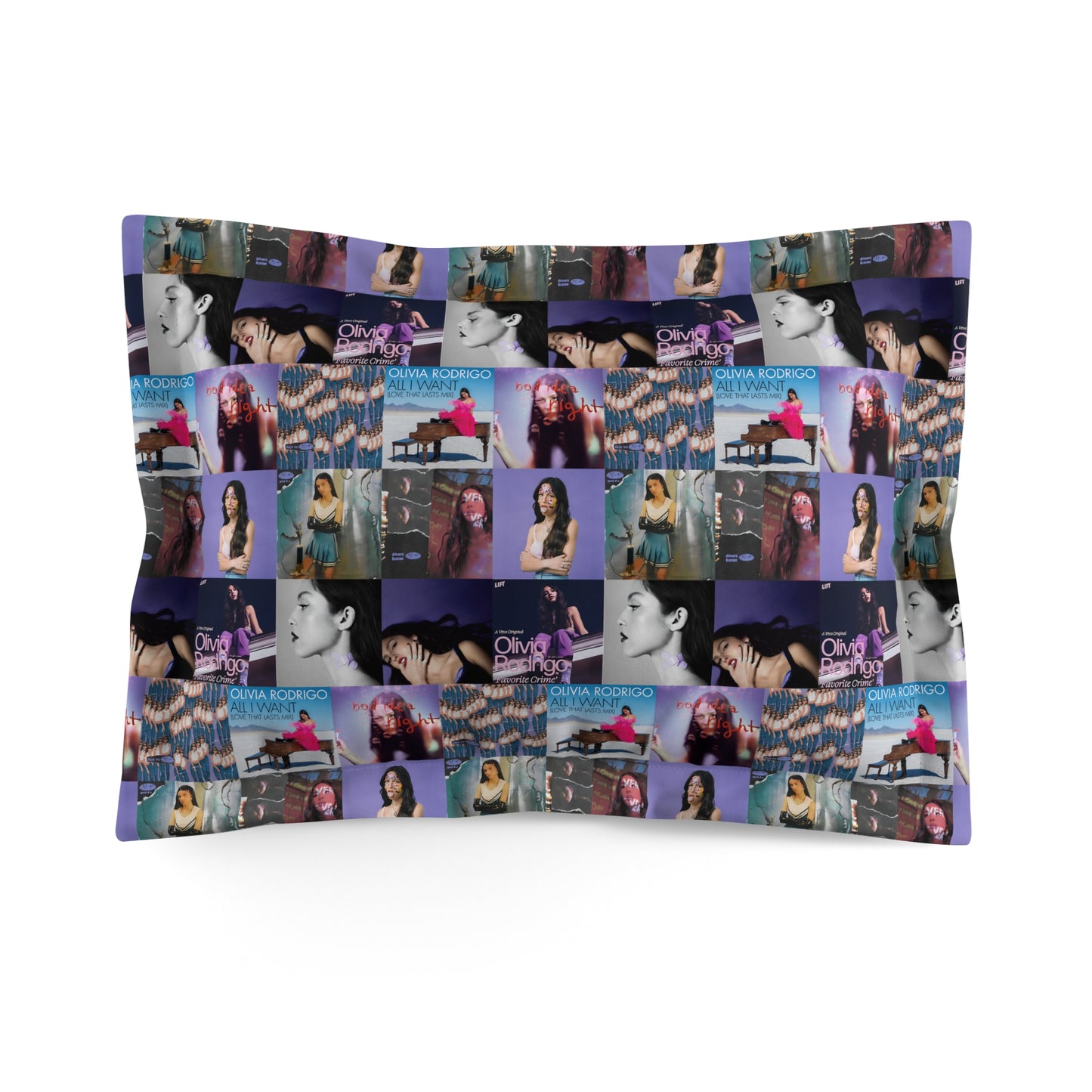 Olivia Rodrigo Album Cover Art Collage Microfiber Pillow Sham