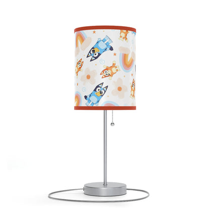 Bluey Rainbows & Flowers Pattern Lamp on a Stand