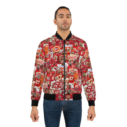 Travis Kelce Chiefs Red Collage Men's Bomber Jacket