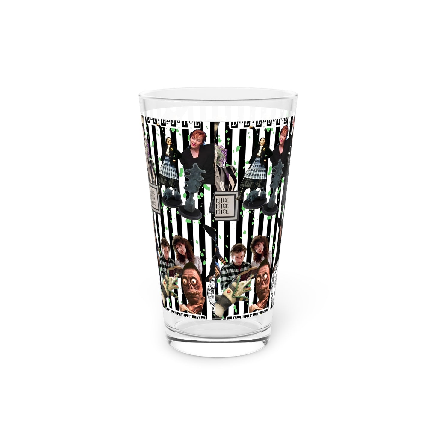 Beetlejuice Strange And Unusual Collage Pint Glass