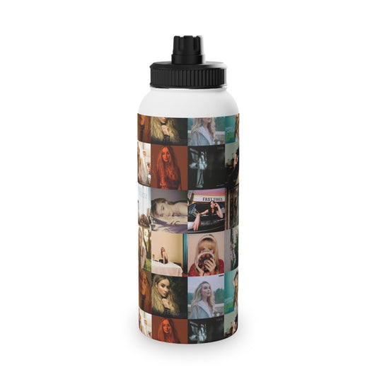 Sabrina Carpenter Album Cover Collage Stainless Steel Water Bottle with Sports Lid