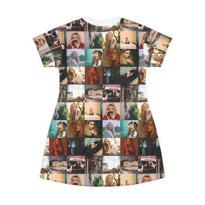 Sabrina Carpenter Album Cover Collage T-Shirt Dress