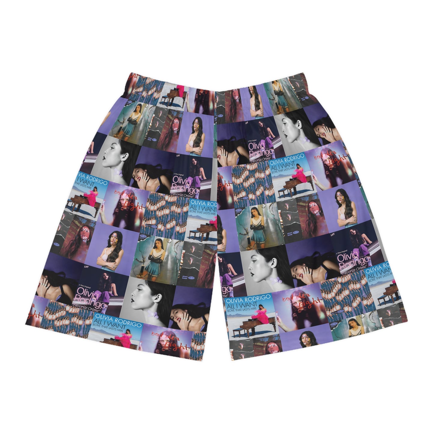 Olivia Rodrigo Album Art Collage Basketball Shorts