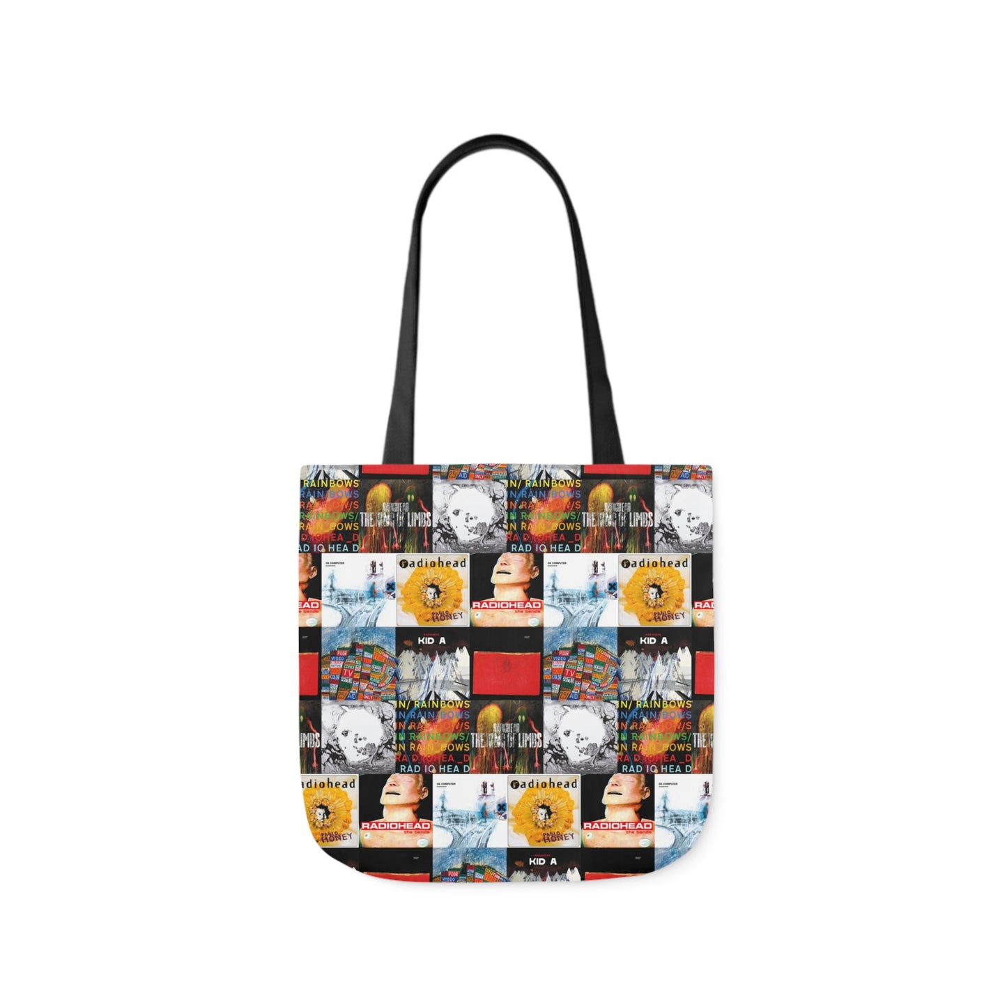 Radiohead Album Cover Collage Polyester Canvas Tote Bag