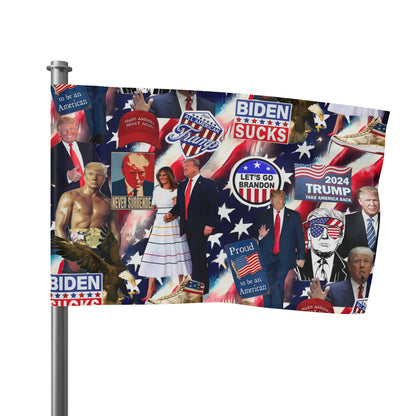 Donald Trump 2024 MAGA Montage Flag