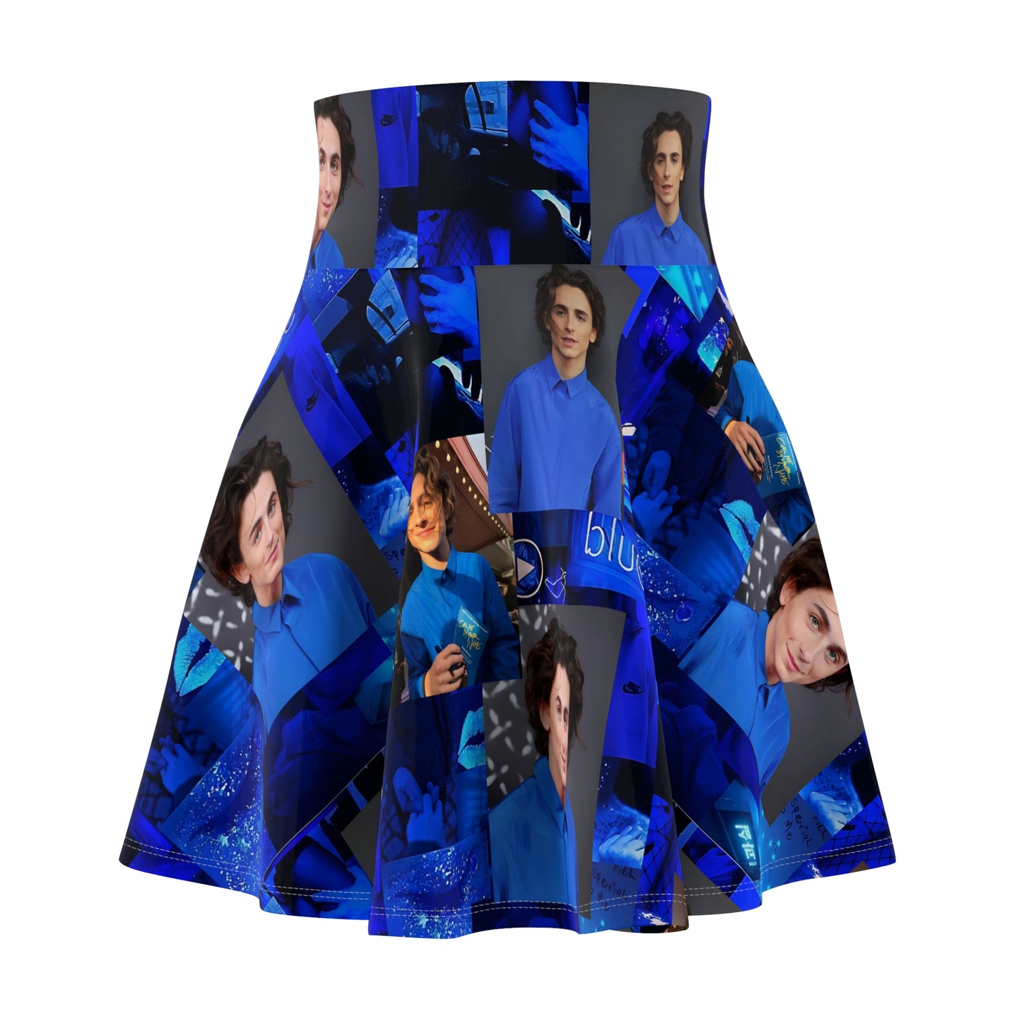 Timothee Chalamet Cool Blue Collage Women's Skater Skirt